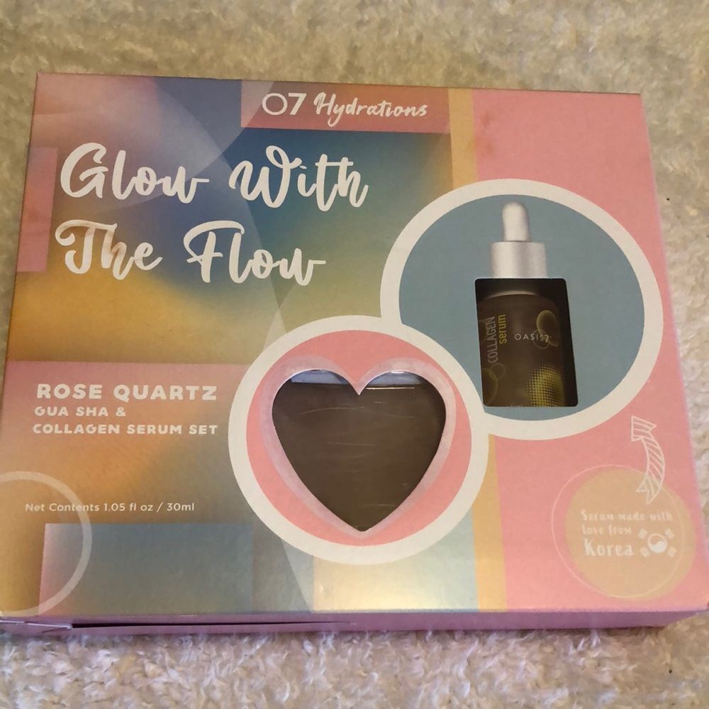 Rose Quartz Gua Sha + Collagen Serum Set